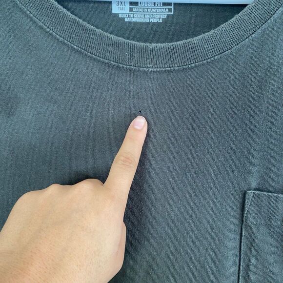 Carhartt Short Sleeve Pocket Tee – Men’s 3XL Tall Workwear T-Shirt Brown/Charcoa - Picture 4 of 13